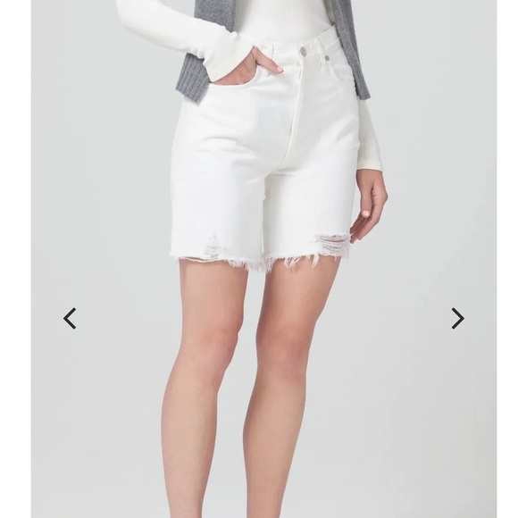 CITIZENS OF HUMANITY - CAMILLA FRAYED HEM SHORT STARLIGHT - Picture 5 of 10